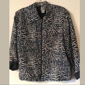 CLIO silk jacket size medium blue white